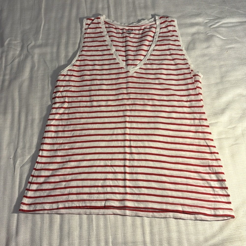 Madewell Tank Tops in Rust, Mauve, and Striped Red - Picture 9 of 14